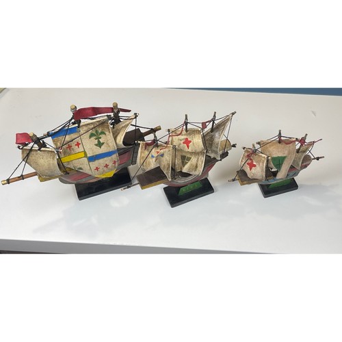 Vintage wooden model ship - ship, set